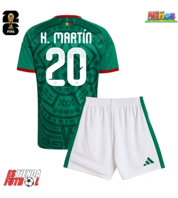 México Henry Martin #20 Primera Equipación Niños Mundial 2026 Manga Corta (+ Pantalones cortos)